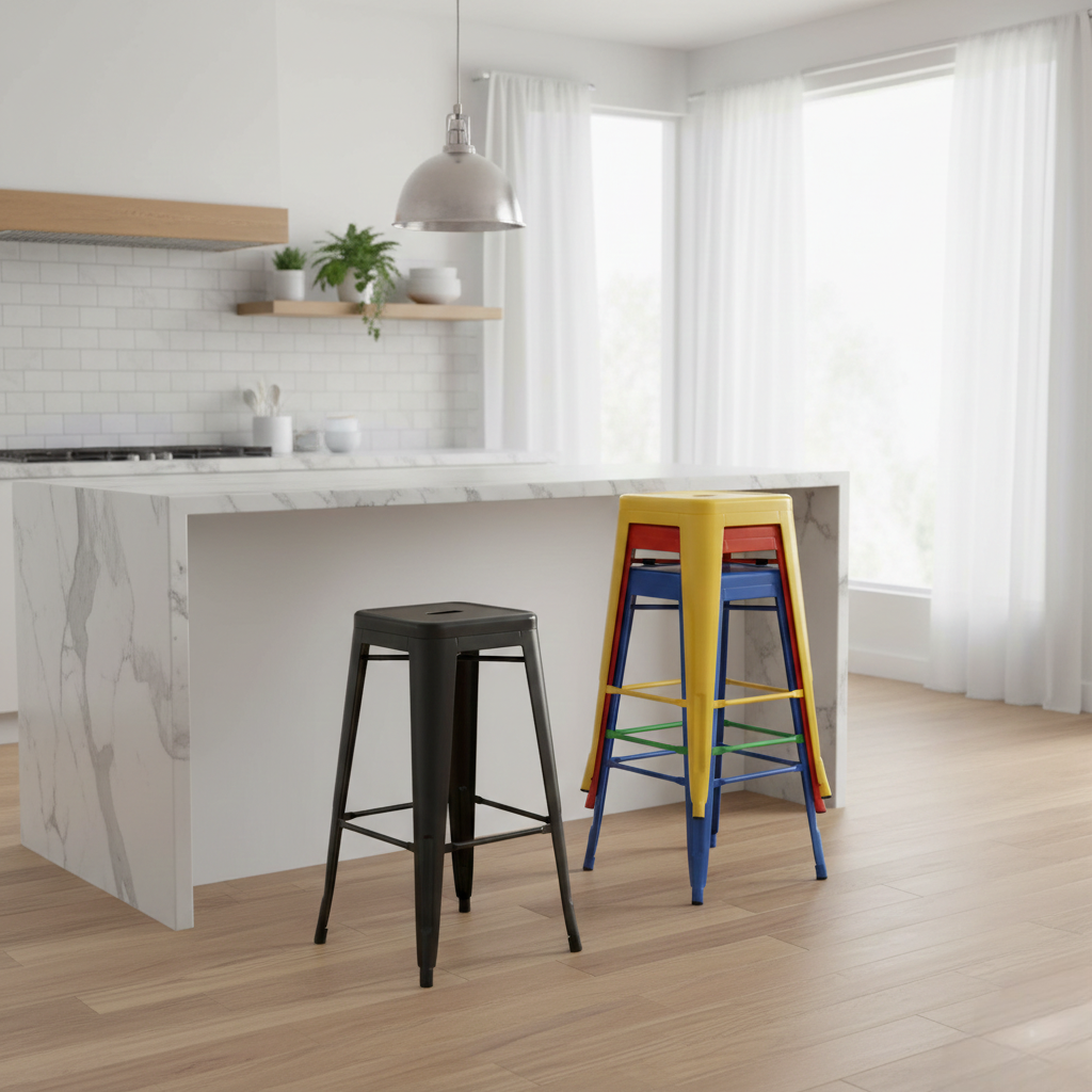Metallic Kitchen Island Stool