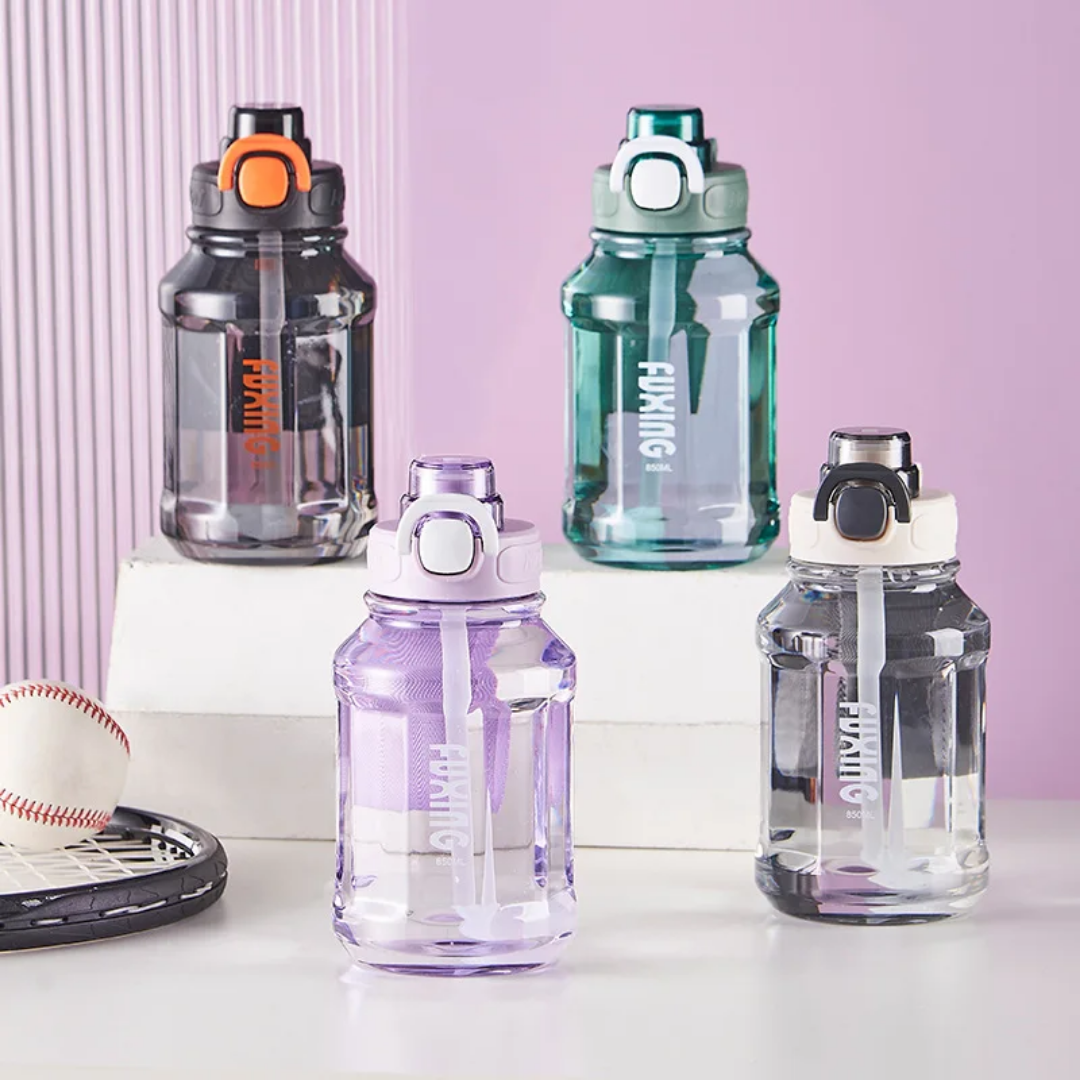 Cute Sports Water Bottle With Straw