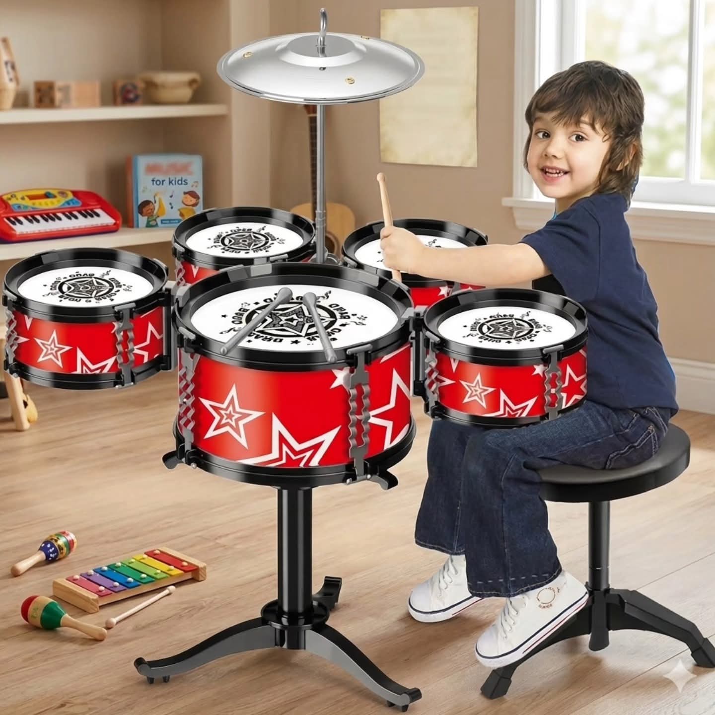 Childrenβs Jazz Drum Set for Music, Play, and Learning