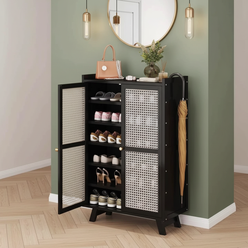 Rattan Shoe Cabinet