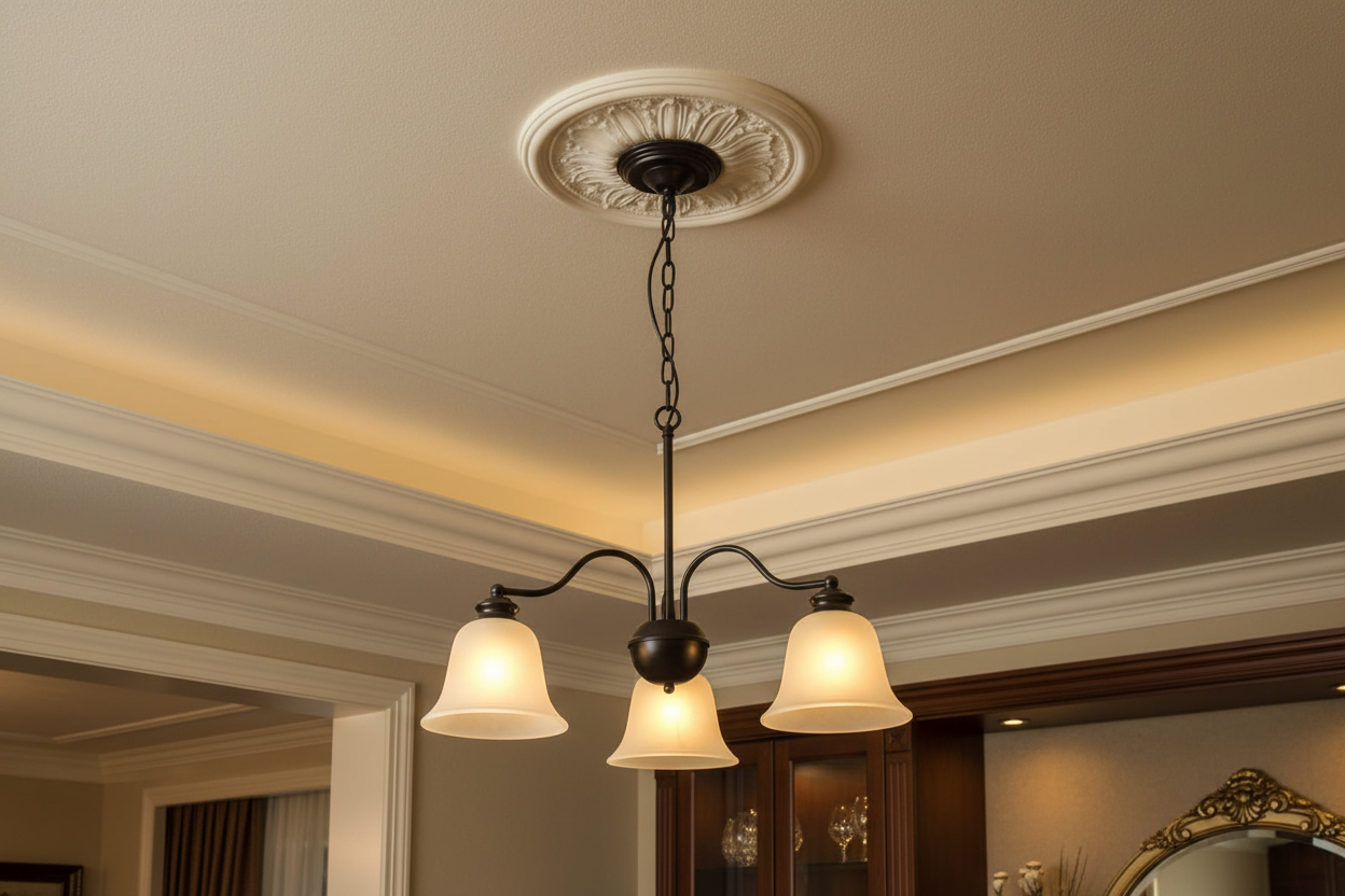 Black Chandelier – 3XE27 with Frosted Glass Shades-PL 1145-03-BK