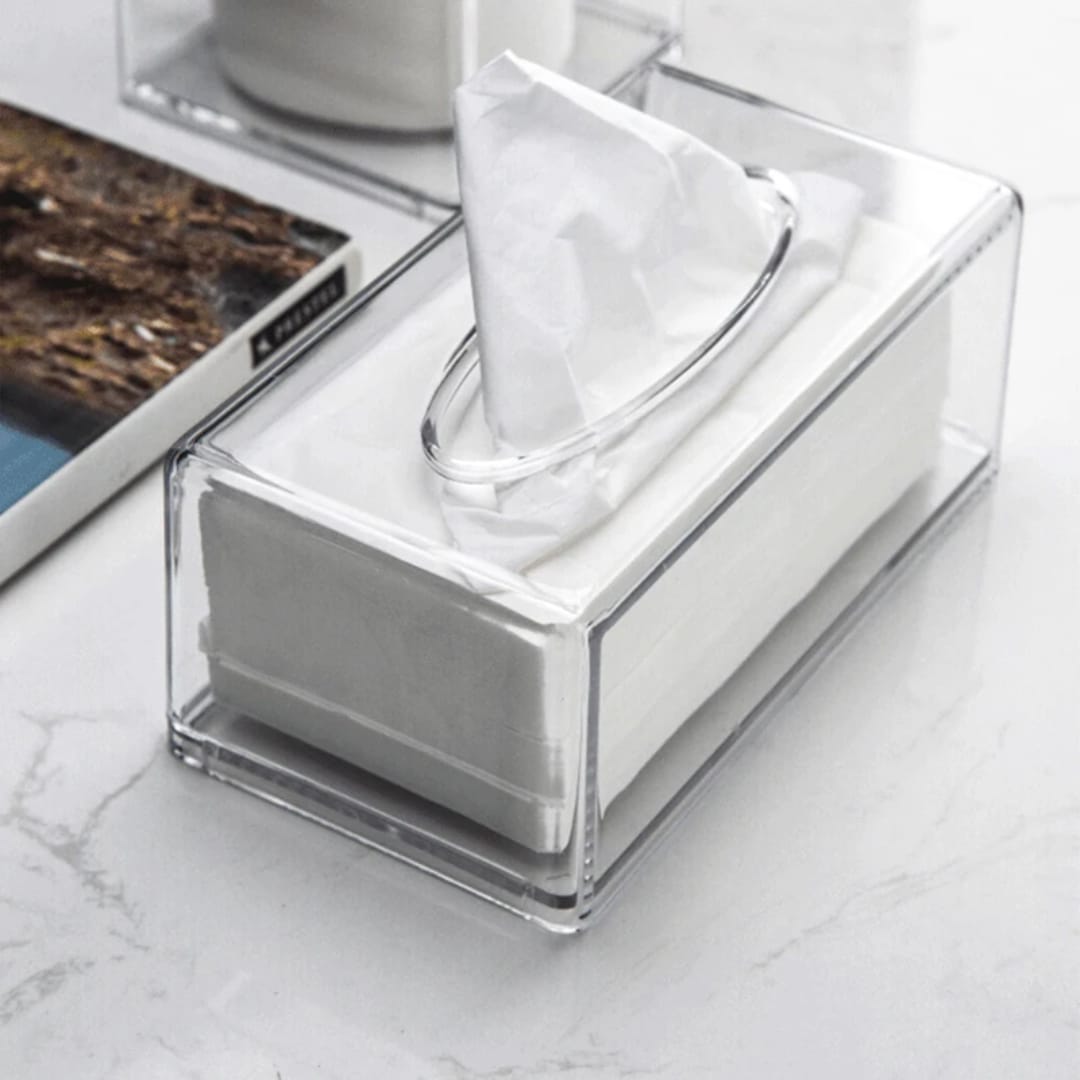 Transparent acrylic napkin holder 24×12×9 cm for organized and stylish table display