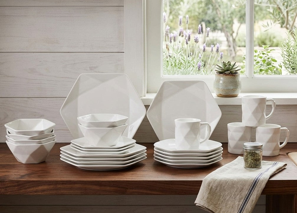 24Pc Hexagonal Dinner Set