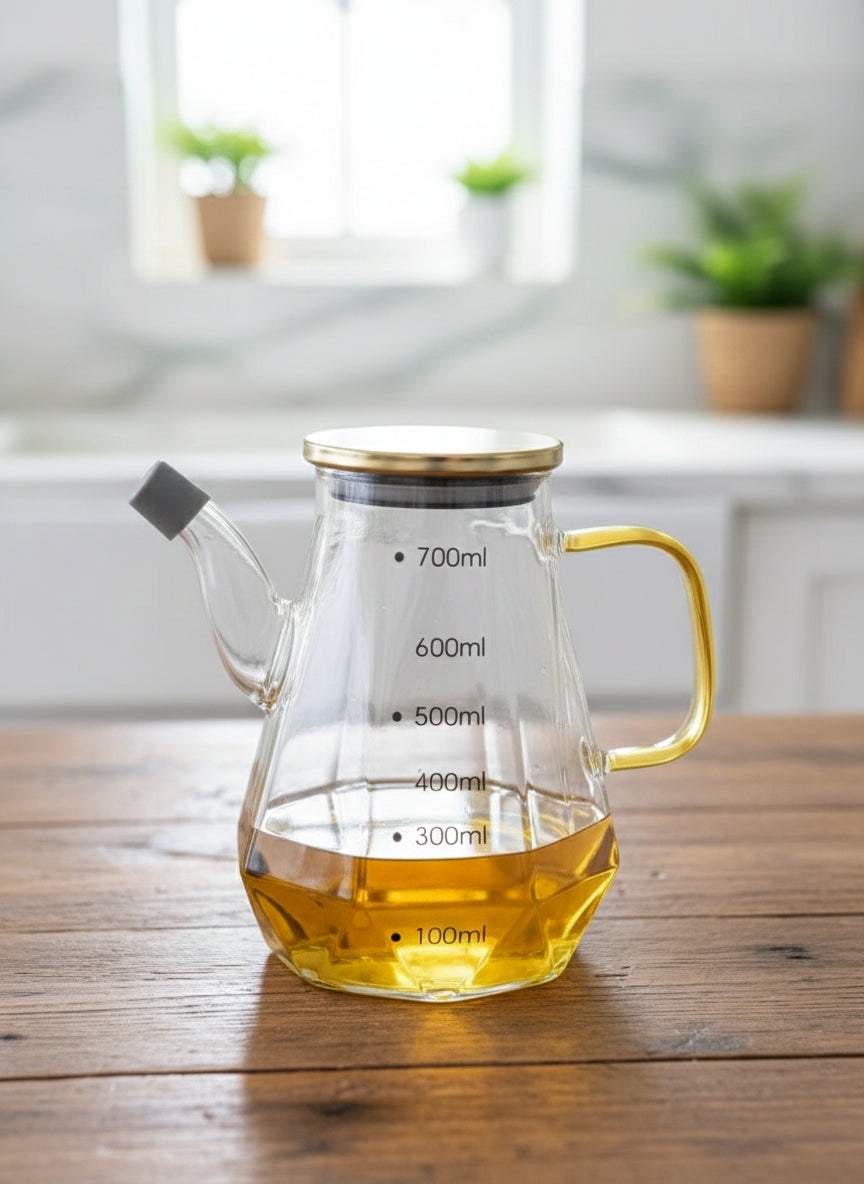 Diamond Shape Borosilicate Glass Oil Jar
