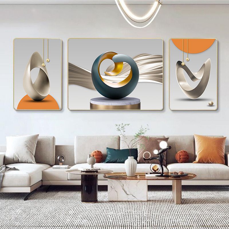 3 Piece iece wall hanging art set with modern design in sizes 30x40 cm and 60x40 cm for home décor
