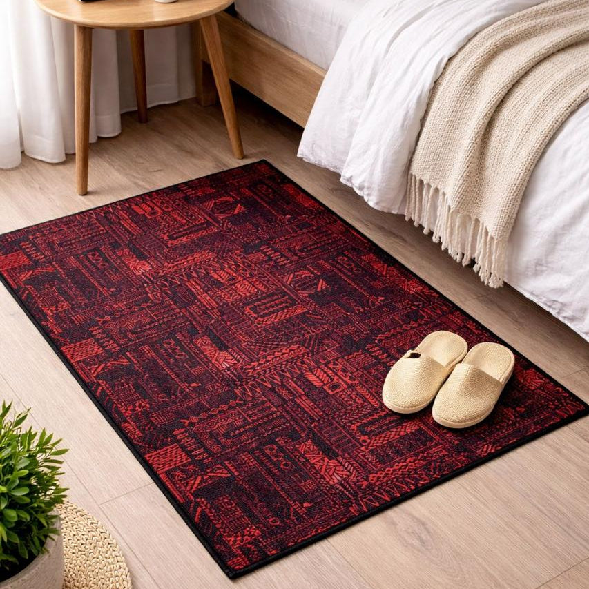 Egyptian style bedside mat 100x130cm with rubber bottom, anti slip area rug for home use. 🏡✨