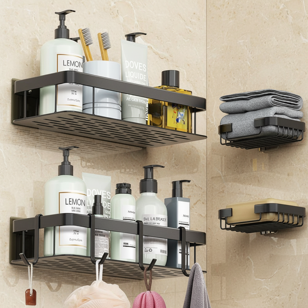 4 Piece Shower Caddy Shelf Set