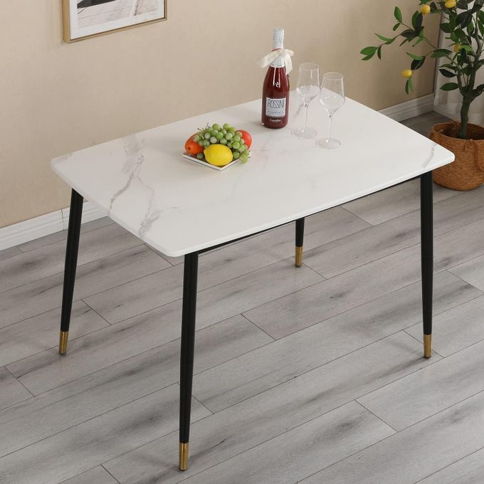 Marble Dining Table With Metallic Legs