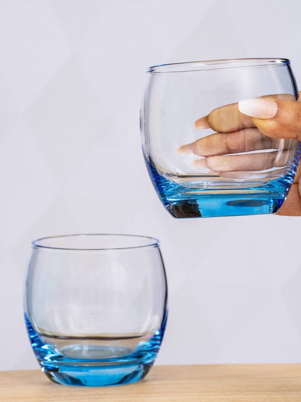 6Pcs Salto Blue Glass