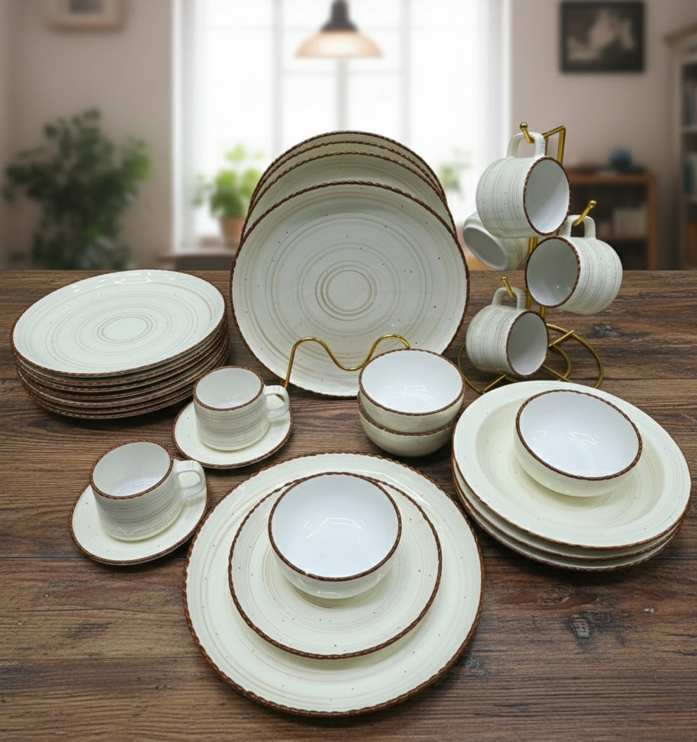 36-Piece European Kiln Porcelain Dinner Set