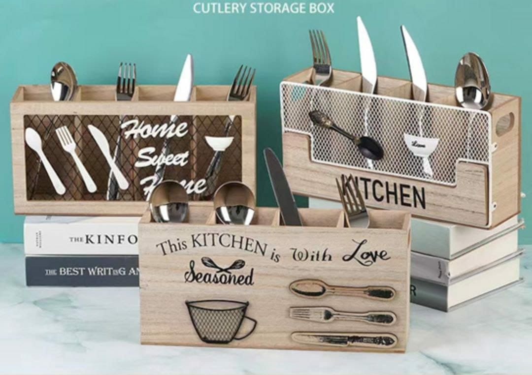 Wooden Utensils Holder