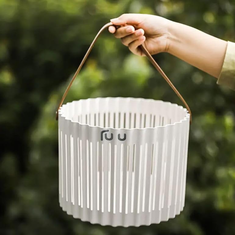 Waterproof laundry hamper basket with handles in grey and white colors, large capacity clothes storage