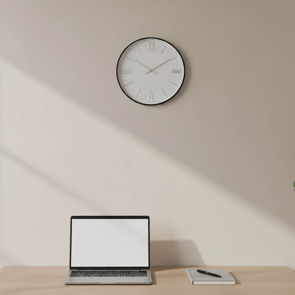 Black & White Wall Clock with Roman Numerals