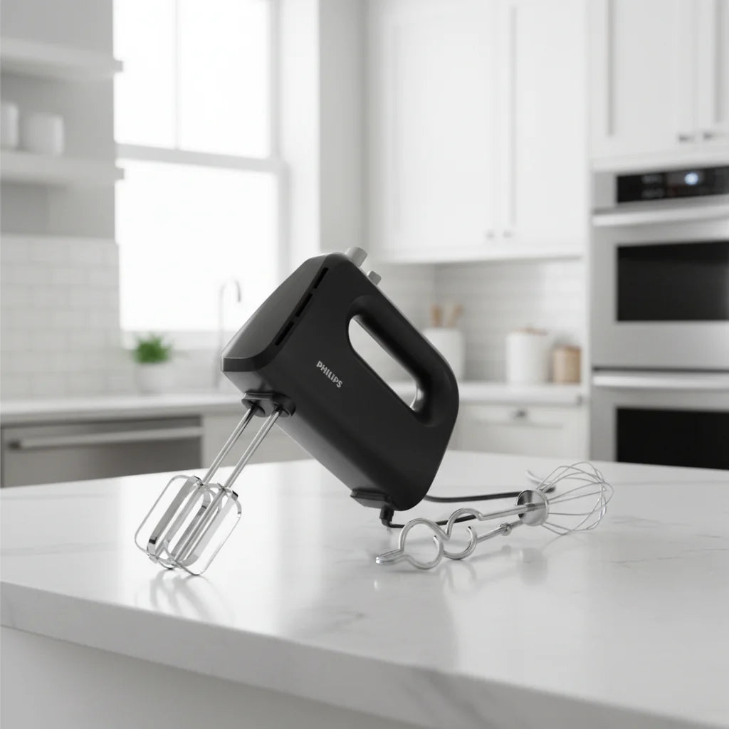 Daily Collection Hand Mixer – 280W, 5 Speeds + Turbo, Dough Hooks HR3704/11