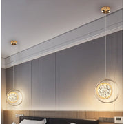 Dawood Lifestyle & Gadgets kes LED double ring pendant light with rose gold halo design, integrated warm white LED illumination, and modern ceiling-mounted fixture for luxury contemporary interiors.