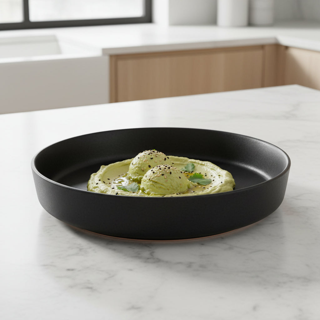 6pc 22cm Ceramic Deep Plate –Matte Black