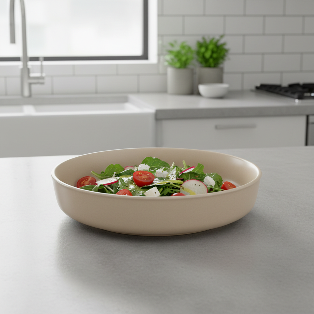 6pc 22cm Ceramic Deep Plate –Beige