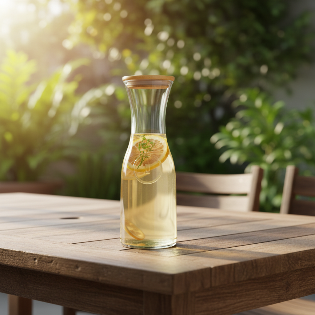 1L Glass Carafe with Wooden Lid