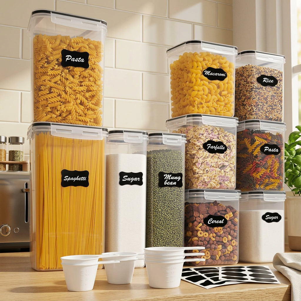 10 piece PP food and cereal storage container set with 6.5L, 5.2L and 2.5L containers, available in Nairobi, Kenya.