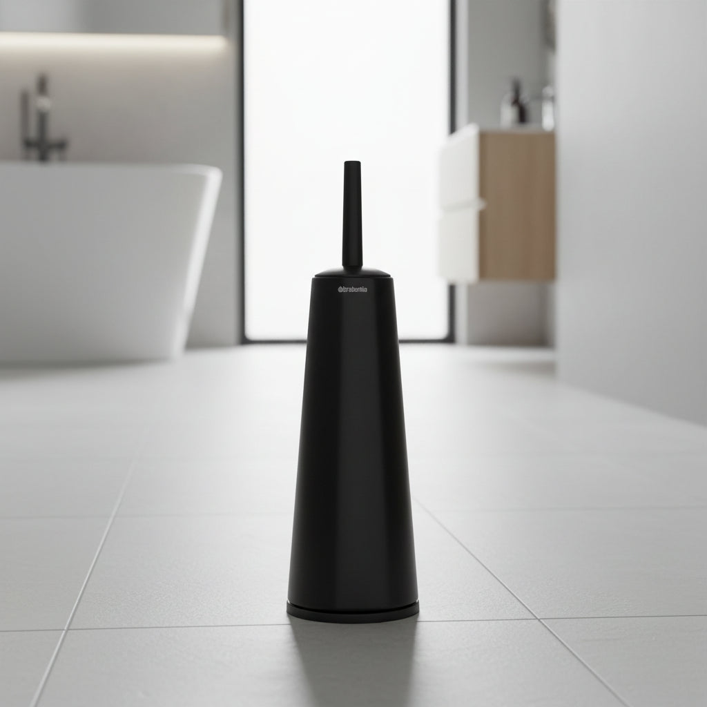 
Brabantia toilet brush and holder matte black steel bathroom cleaning set with discreet storage holder