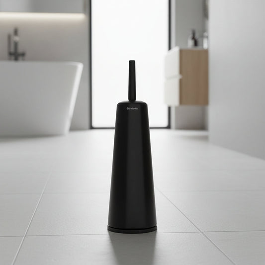 
Brabantia toilet brush and holder matte black steel bathroom cleaning set with discreet storage holder