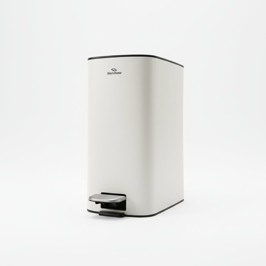 SS 11.5L Stainless Steel Rectangular Pedal Bin with Soft Close Lid and Removable Inner Bucket – Cream