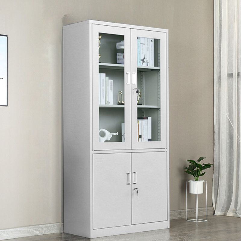 Steel Combination Cabinet with Glass and Solid Doors