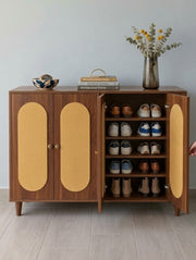 Shoe rack cabinet made from heavy-density board, measuring 140 cm wide, 40 cm deep and 100 cm tall, available in Nairobi, Kenya.