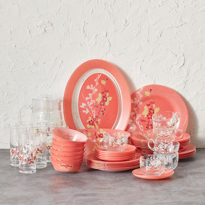 Japanese Pink 46pc Dinner Set-Q0929
