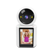 WiFi home security camera with video calling, Full HD 1080P resolution, night vision, and PTZ rotation