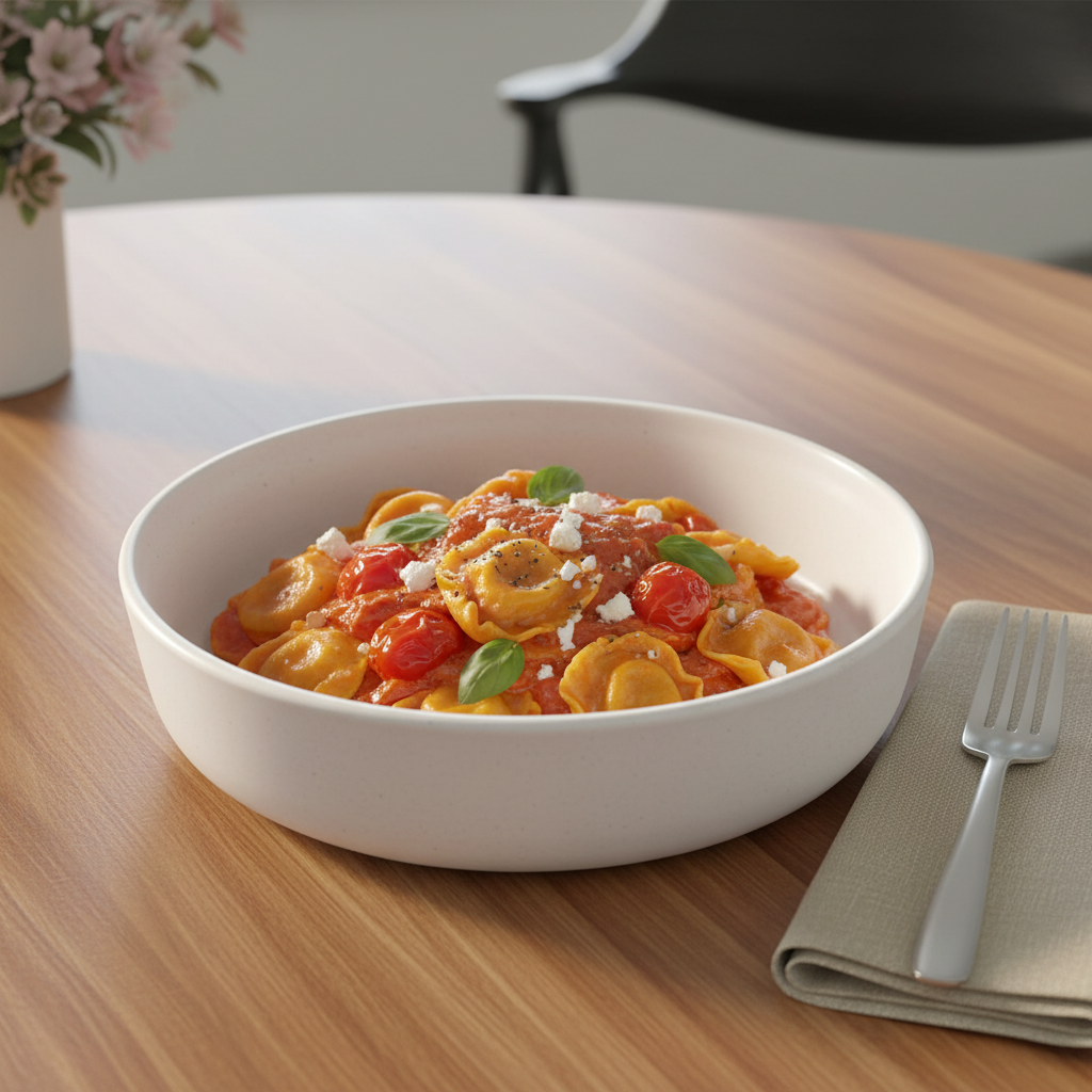 6pc 21cm Ceramic Deep Plate – Speckled Ridged Design