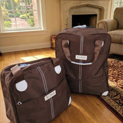 Brown: 2 in 1 trolley travel bag set in brown, 45 × 21.5 × 39cm and 37 × 27 × 17cm, available in Nairobi, Kenya.