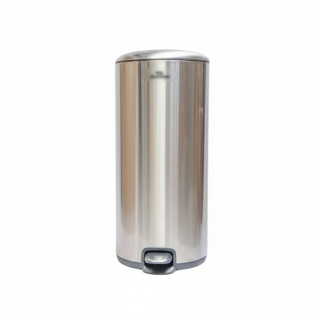 SS 20L Round Silver Stainless Steel Pedal Bin with Removable Inner Bucket