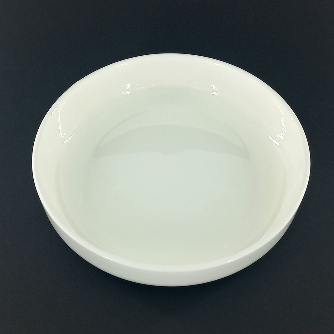6pc 20cm Glossy White Ceramic Deep Plate set