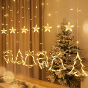 1.3m Christmas Curtain Lights with Star, Reindeer, Pine Tree and Bell Designs in Warm White available in Nairobi, Kenya