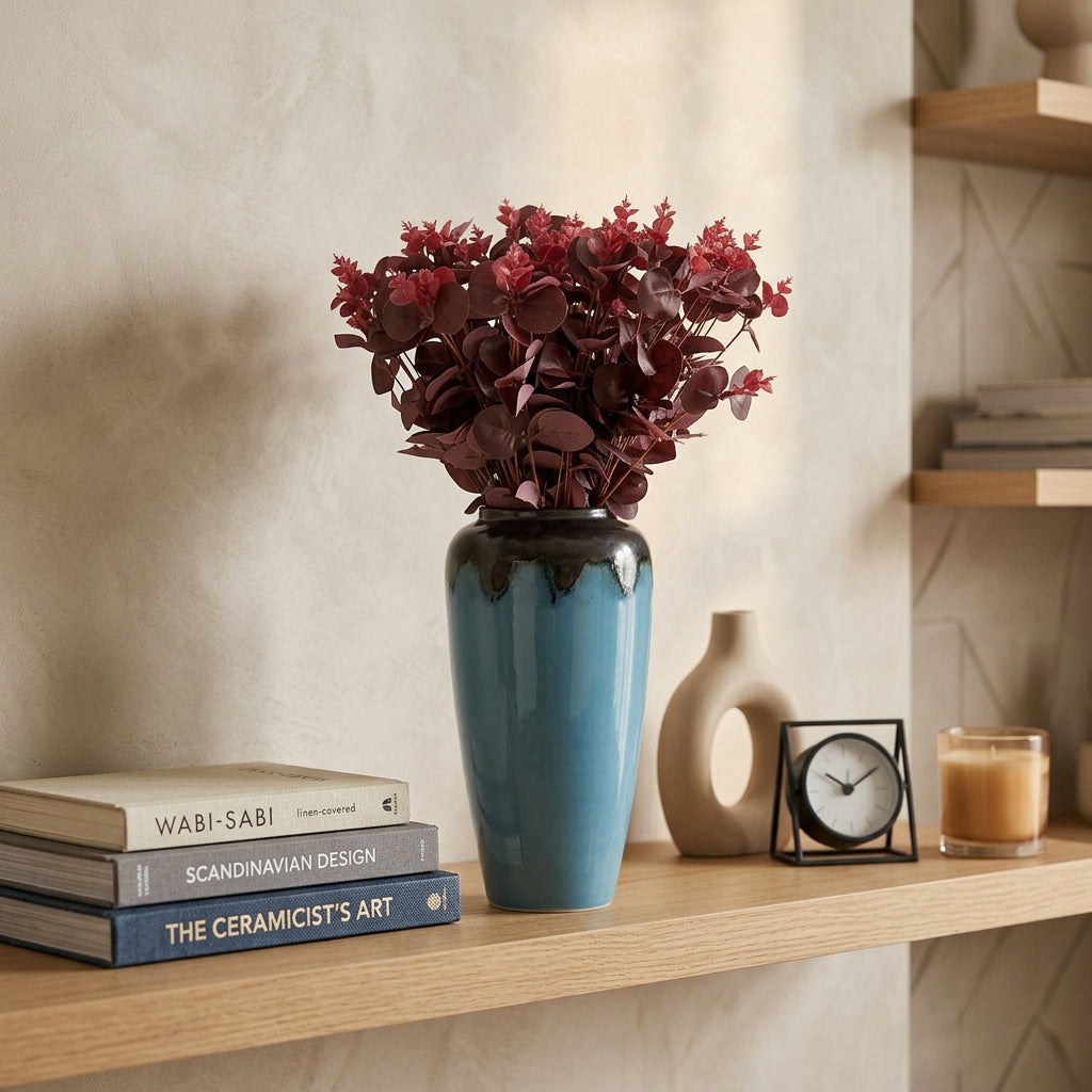 35cm Ceramic Vase with 8cm Diameter for Floral Arrangements and Home Décor available in Nairobi, Kenya