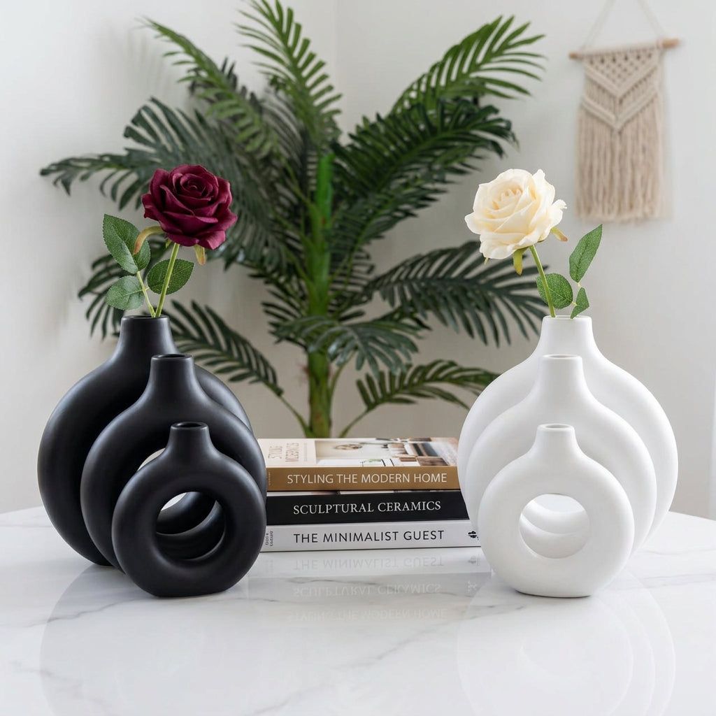 3 Piece Minimalist Plastic Decorative Vase Set for Tabletop and Living Room Décor available in Nairobi, Kenya