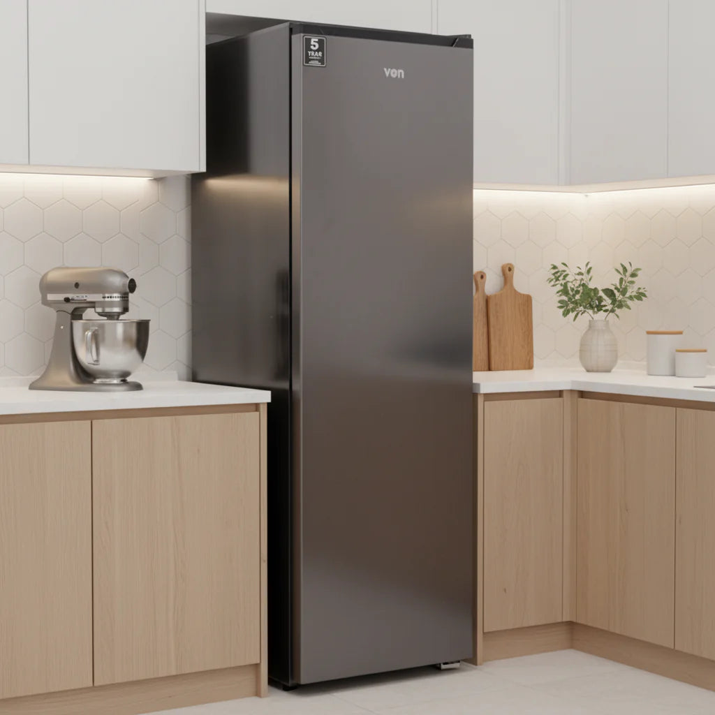 204l no frost upright freezer night grey upright deep freezer super freeze function 545x600x1705mm kitchen appliance pull out drawers energy efficient freezer
