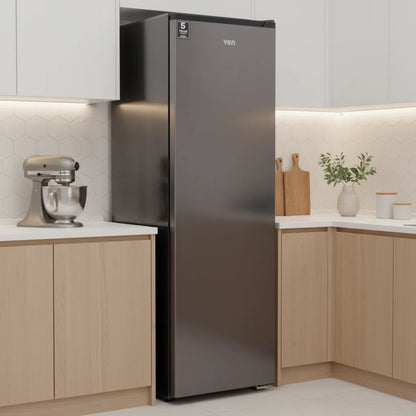 204l no frost upright freezer night grey upright deep freezer super freeze function 545x600x1705mm kitchen appliance pull out drawers energy efficient freezer
