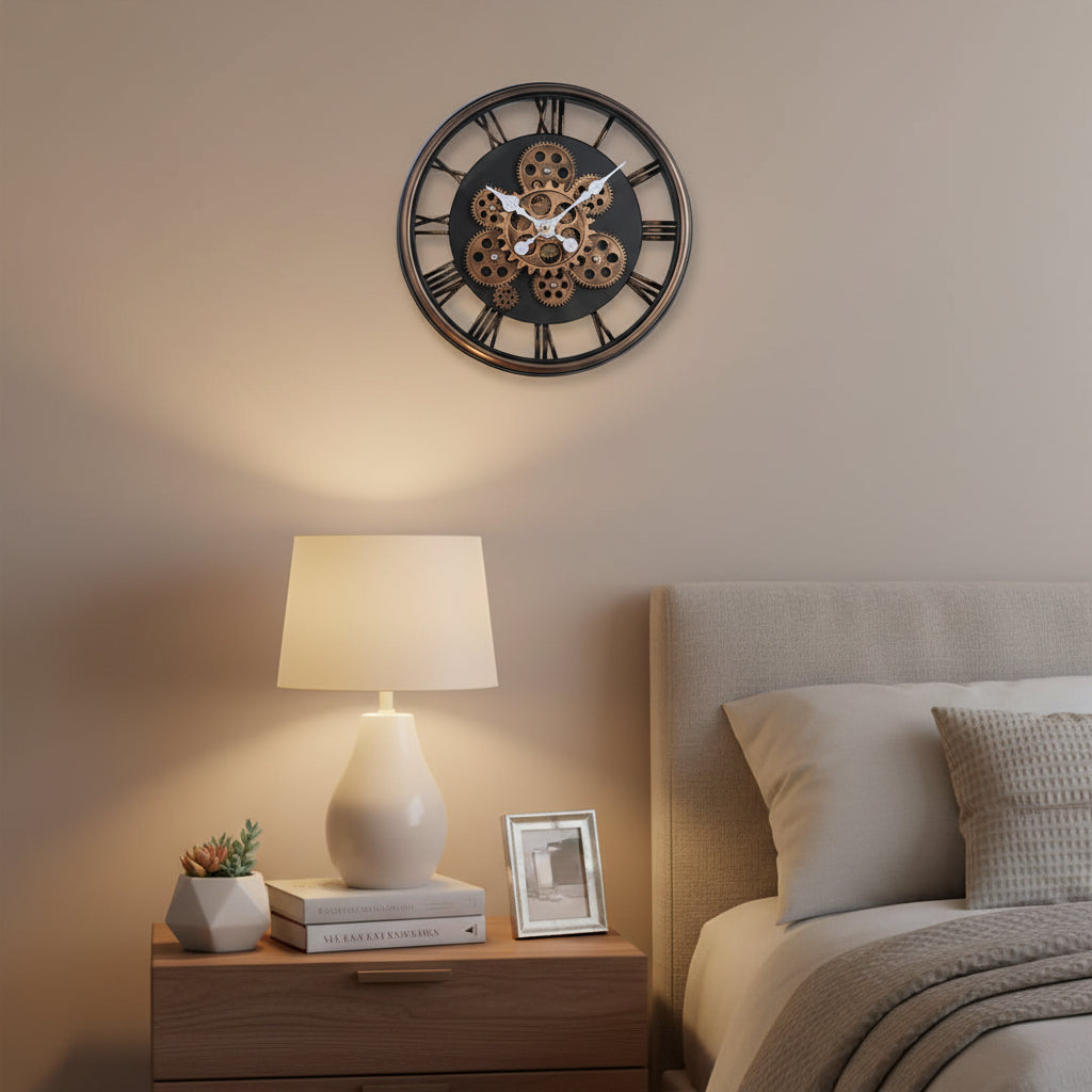 37.5cm Rose Gold Gear Wall Clock