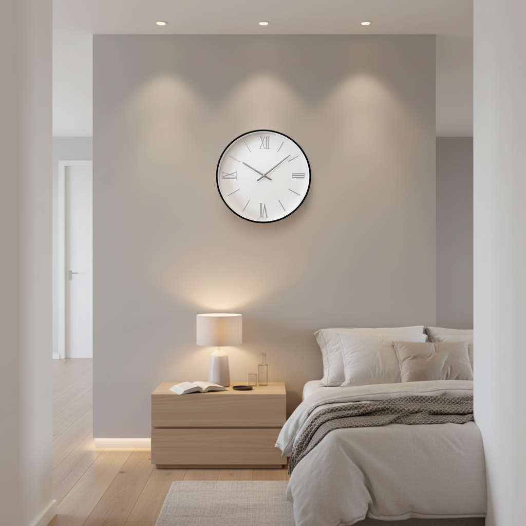 Black & White Wall Clock with Roman Numerals