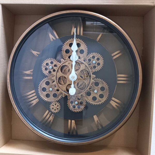 37.5cm Rose Gold Gear Wall Clock