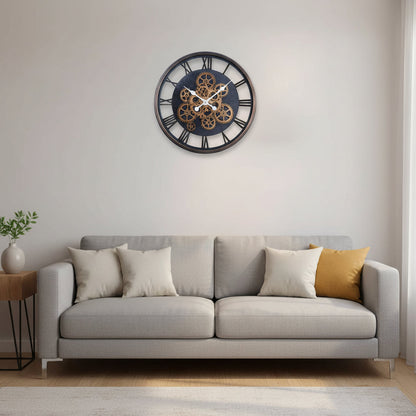 37.5cm Rose Gold Gear Wall Clock