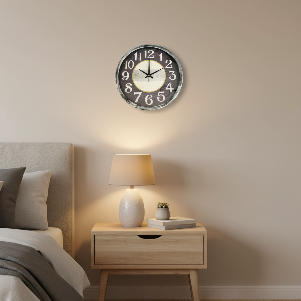30cm Wide Rustic Wall Clock