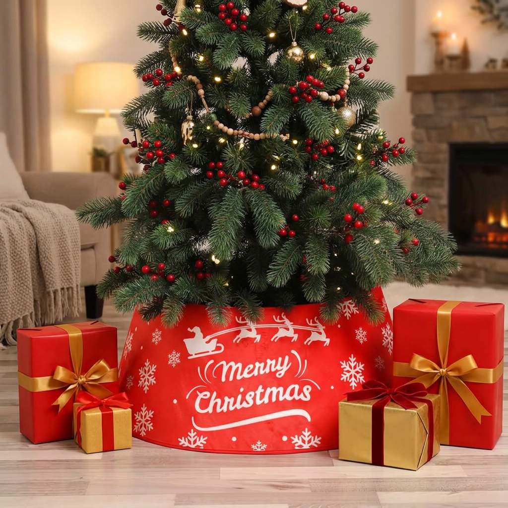 3D Christmas tree collar skirt decorative tree base cover for holiday home décor and festive displays, available in Nairobi, Kenya