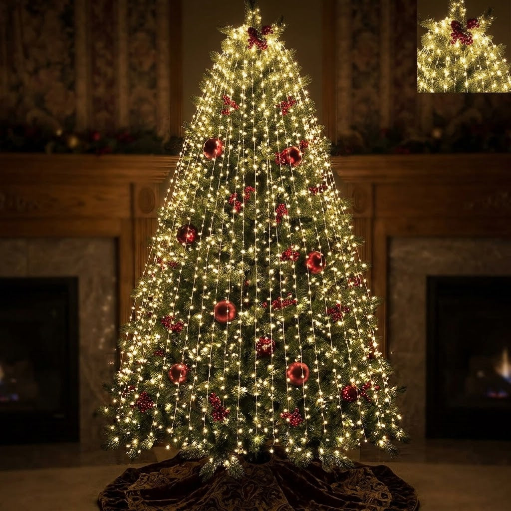 3 × 3m warm white LED curtain fairy lights for indoor and outdoor decoration, available in Nairobi, Kenya.