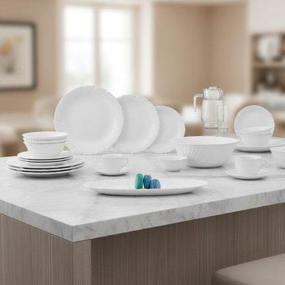 Luminarc Feston White Opal Dinner Set 46pc -V4900