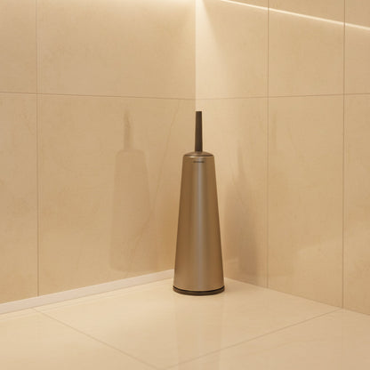 Brabantia toilet brush and holder platinum metallic steel bathroom cleaning set with concealed storage holder