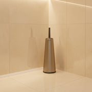 Brabantia toilet brush and holder platinum metallic steel bathroom cleaning set with concealed storage holder