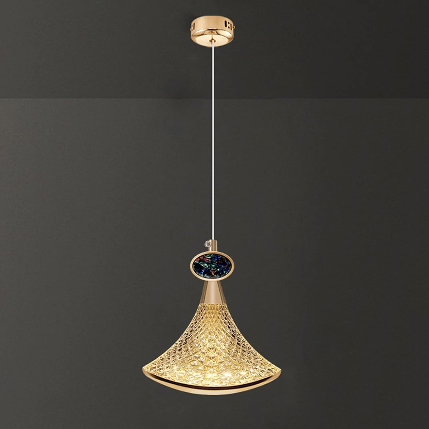 Gold Mesh Cone Pendant Light